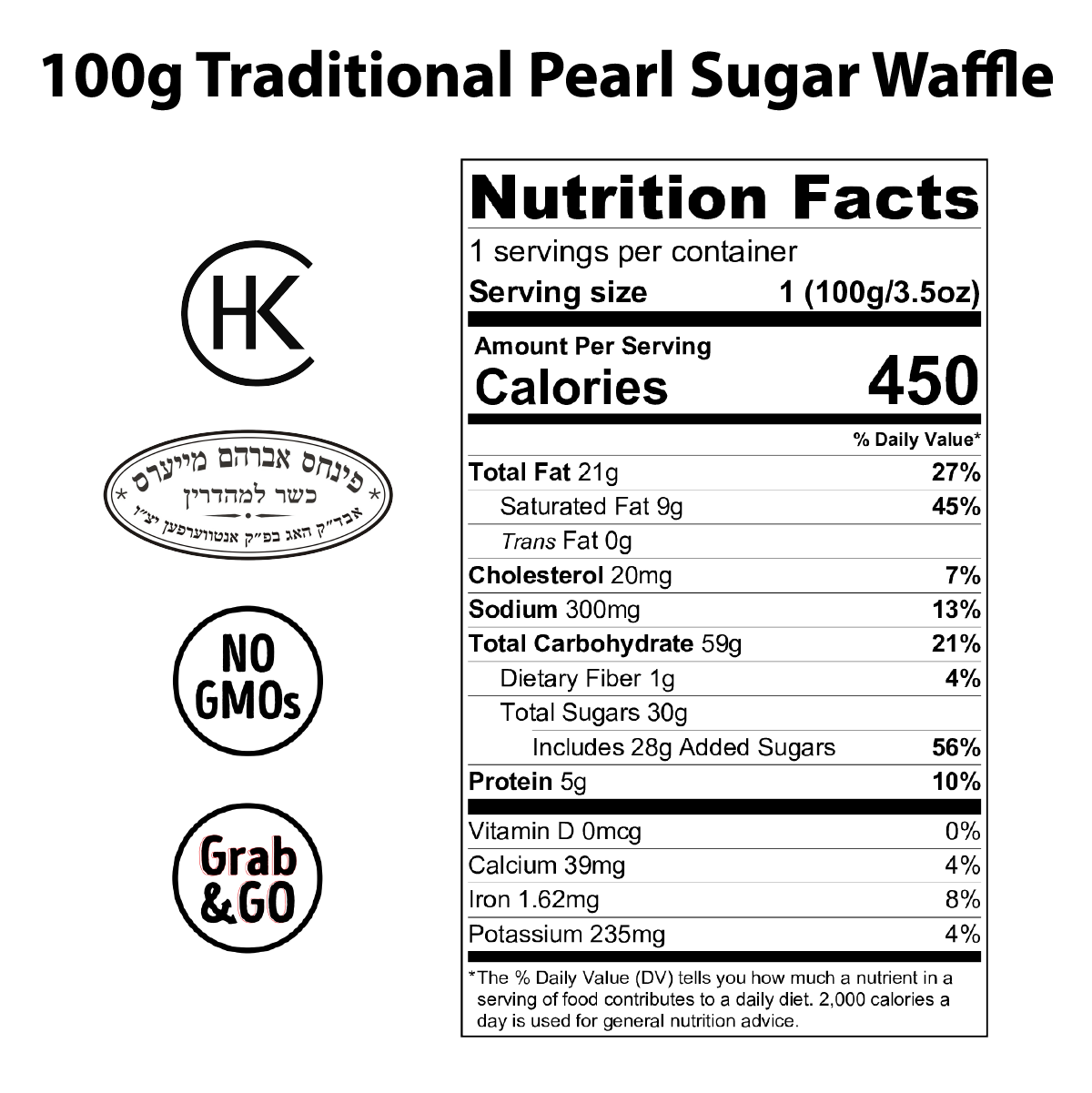 100g Traditional Pearl Sugar Waffle